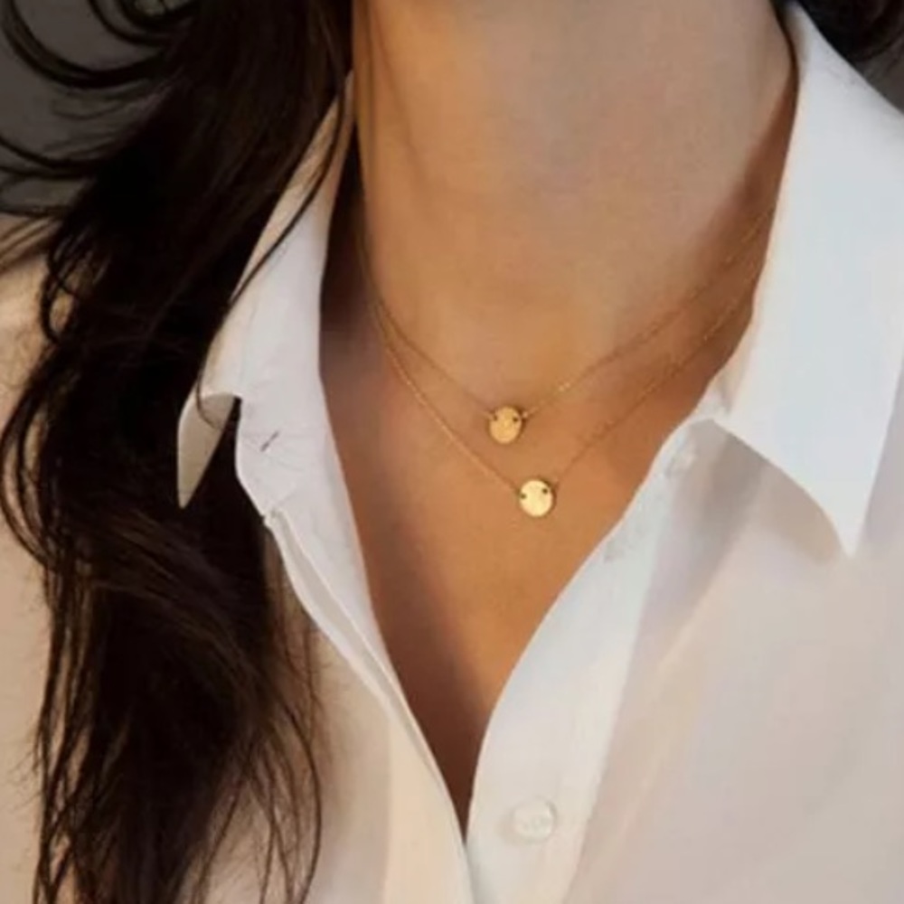 Simple Two Layer Gold Filled Circle Necklace